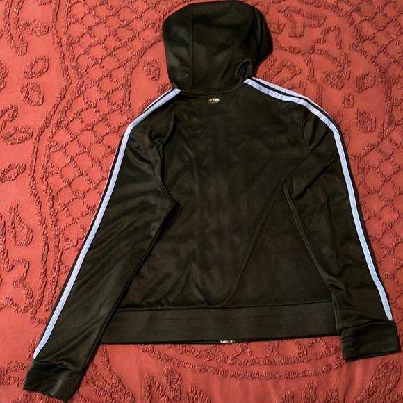 ADIDAS Clima365 Hoodie, Women’s Large, black with 3 light blue stripes. - Picture 4 of 10